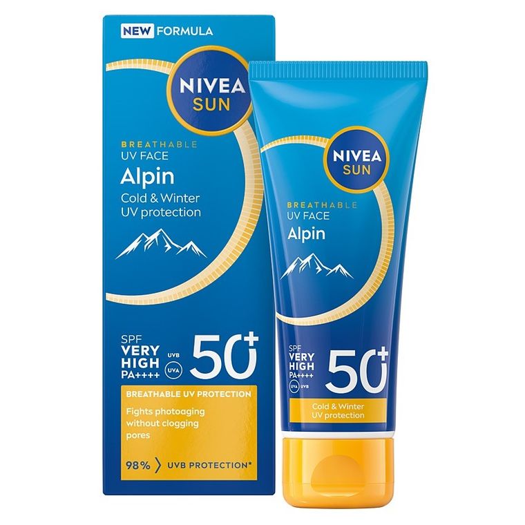Nivea, Sun Alpin, krem do twarzy z wysoką ochroną SPF50+, 40 ml
