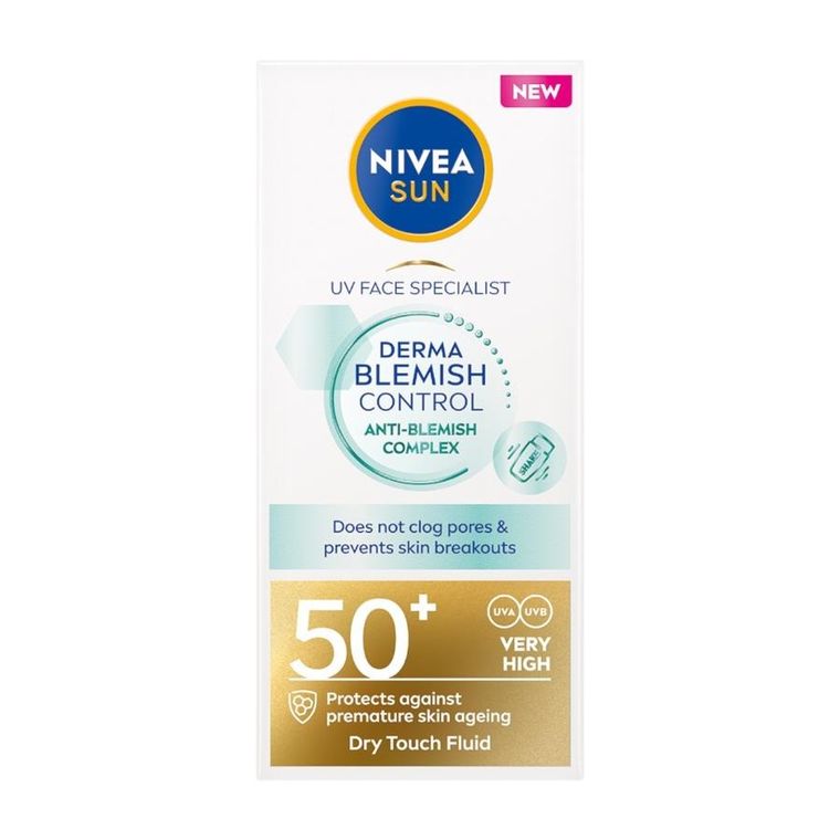 Nivea, Sun Derma Blemish Control, fluid do twarzy SPF50+, 40 ml