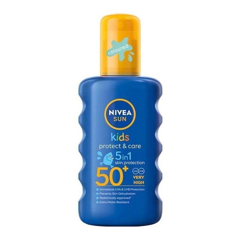 Nivea, Sun Kids Protect & Care, nawilżający spray ochronny na słońce dla dzieci, SPF50, 200 ml