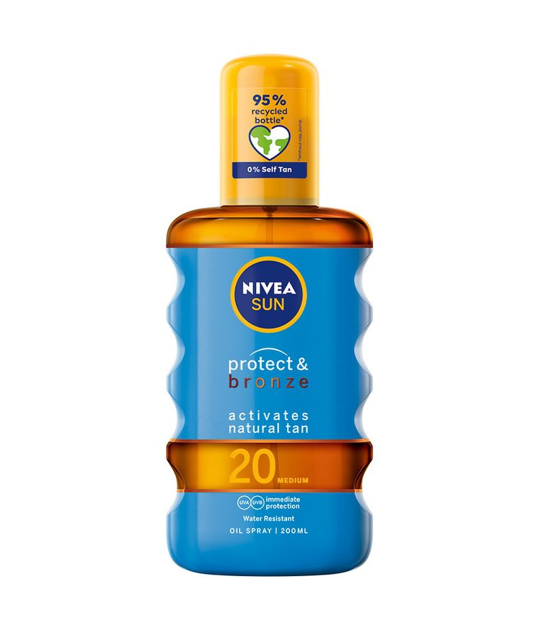 Nivea, Sun Protect & Bronze, olejek w spray'u aktywujący naturalną opaleniznę SPF20, 200 ml