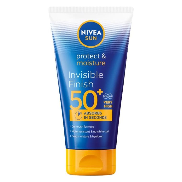 Nivea, Sun Protect & Moisture, nawilżający balsam do opalania Invisible Finish SPF50+, 150 ml