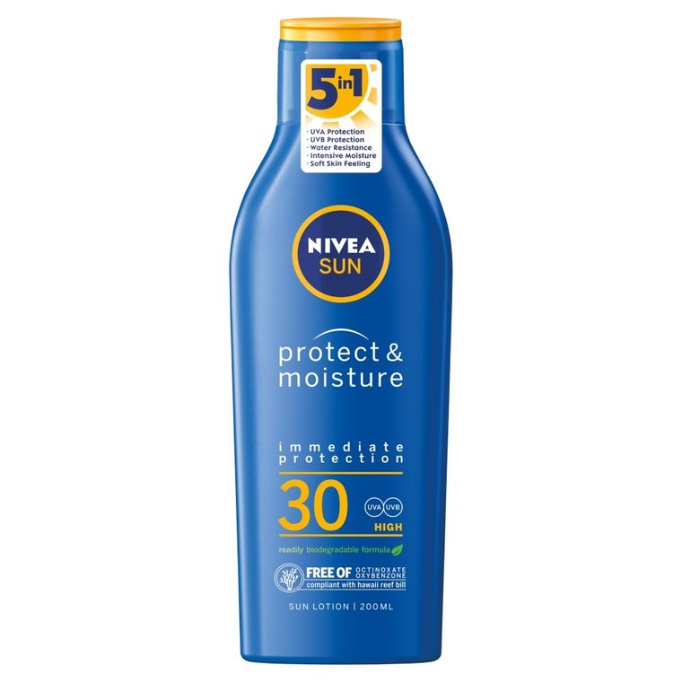 Nivea Sun, Protect & Moisture, nawilżający balsam ochronny SPF 30, 200 ml