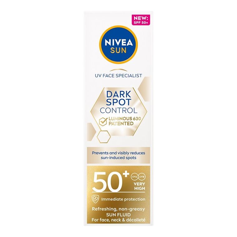 Nivea, Sun Spot Control Luminous 630, odświeżający fluid przeciwsłoneczny do twarzy SPF50+, 40 ml