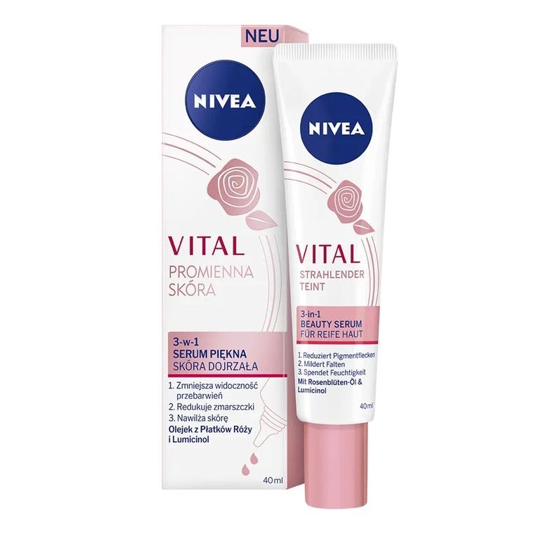 Nivea, Vital, promienna skóra 3w1, serum piękna, 40 ml