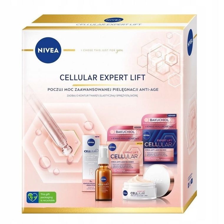 Nivea, zestaw prezentowy, Cellular expert lift, krem na dzień, 50 ml + krem na noc, 50 ml + serum