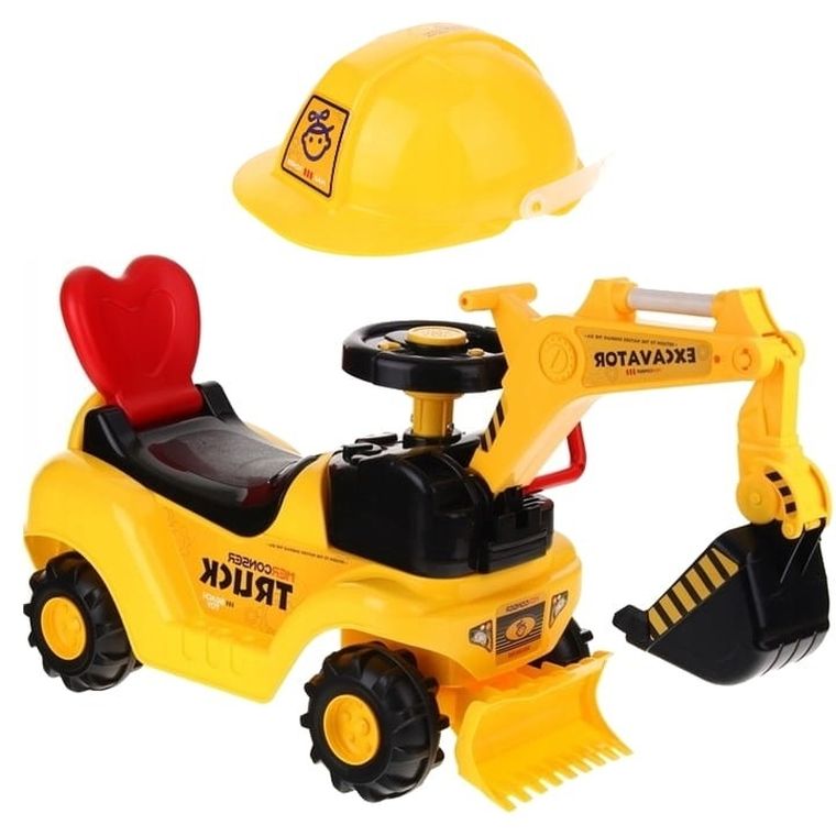 Nivo, jeździk koparka z ruchomą łyżką i kaskiem