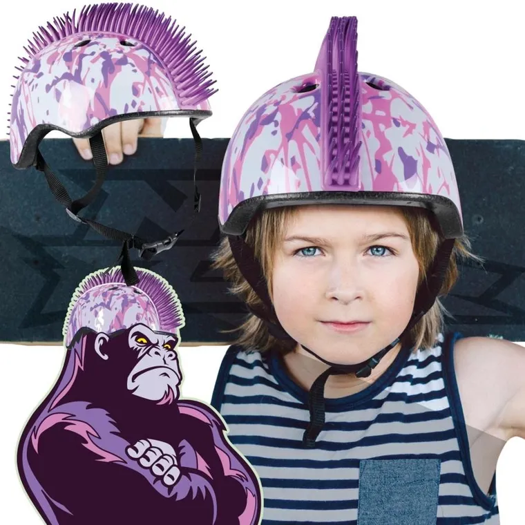 No Fear, mohawk, kask ochronny, white/purple, rozmiar 48-52 cm