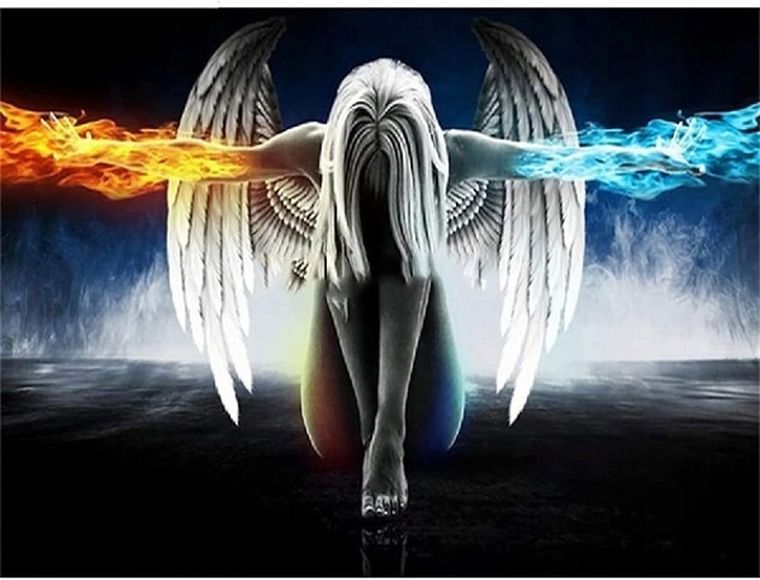 Norimpex, diamentowa mozaika, Anioł żywiołów woda ogień, 30-40 cm