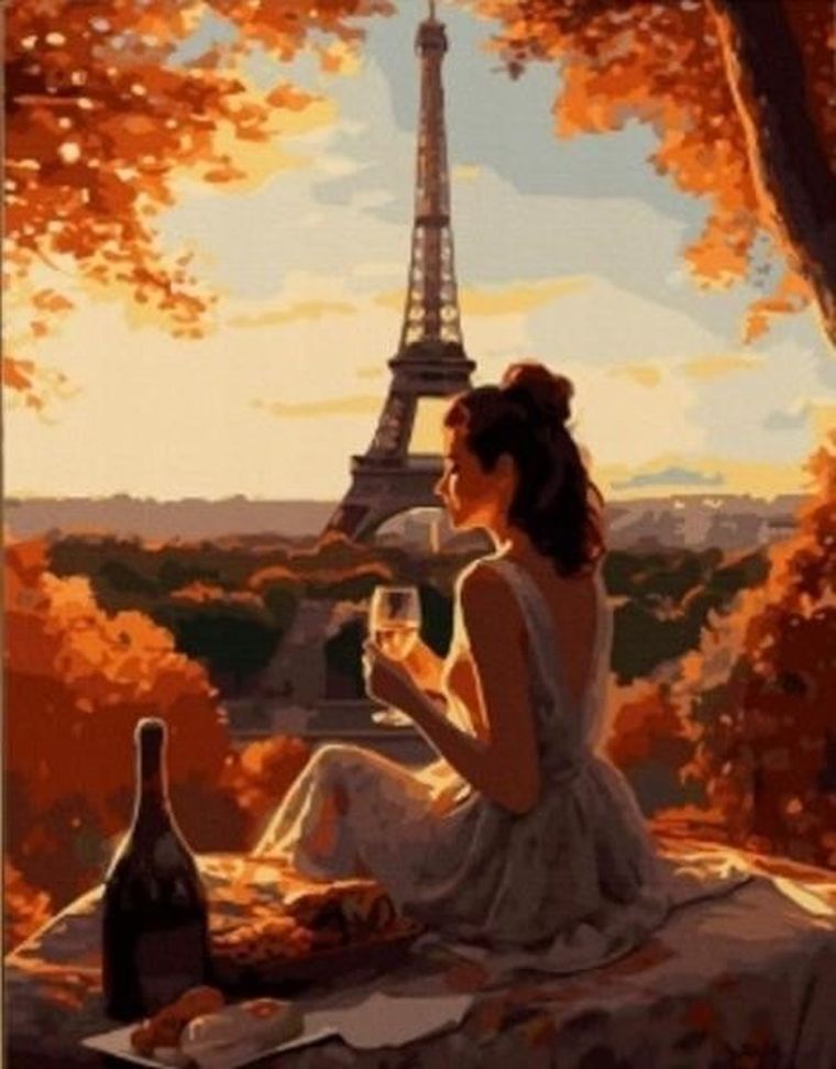 Norimpex, diamentowa mozaika, Kobieta w Paryżu, 30-40 cm