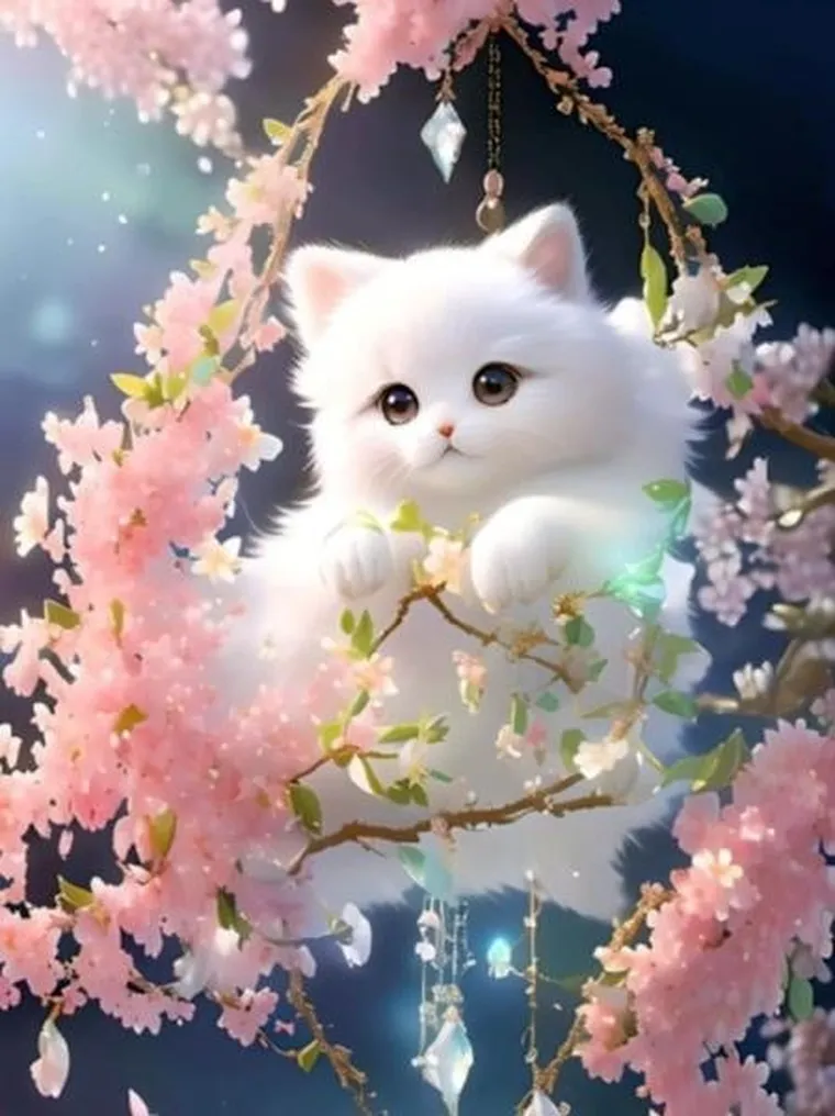 Norimpex, diamentowa mozaika, Kotek biały, 30-40 cm