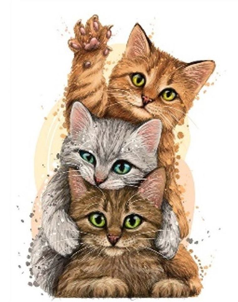 Norimpex, diamentowa mozaika, Kotki trzy, 30-40 cm