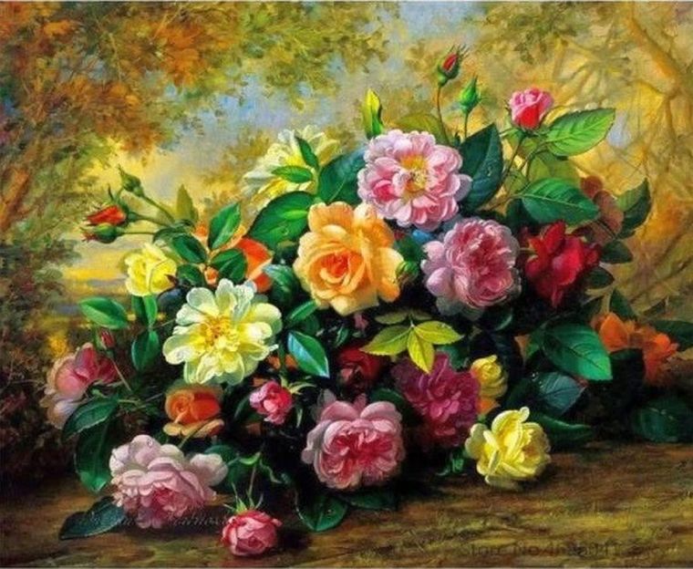 Norimpex, diamentowa mozaika, Kwiaty, 30-40 cm