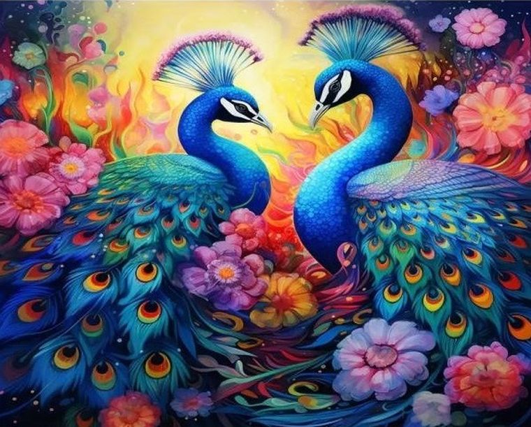 Norimpex, diamentowa mozaika, Pawie dwa, 30-40 cm