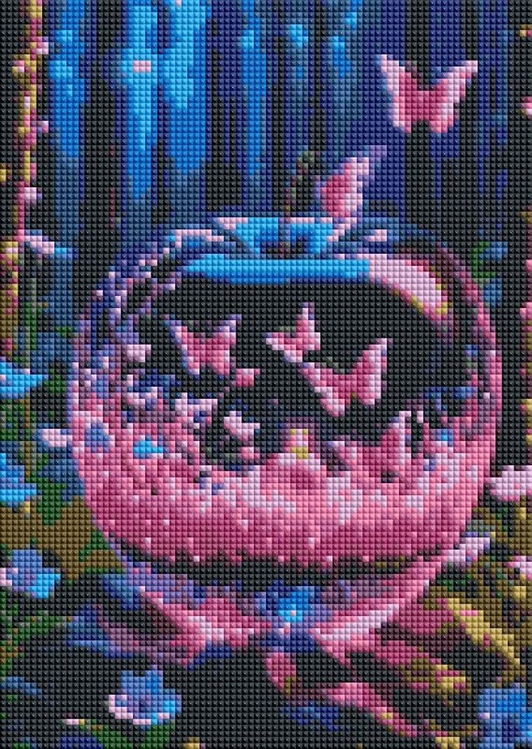 Norimpex, diamentowa mozaika, Szklane jabłko z motylami, 30-40 cm