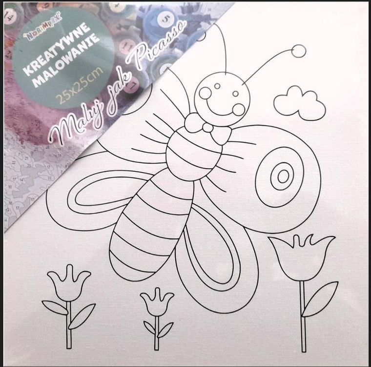 Norimpex, obrazy do malowania, Motylek, 25-25 cm