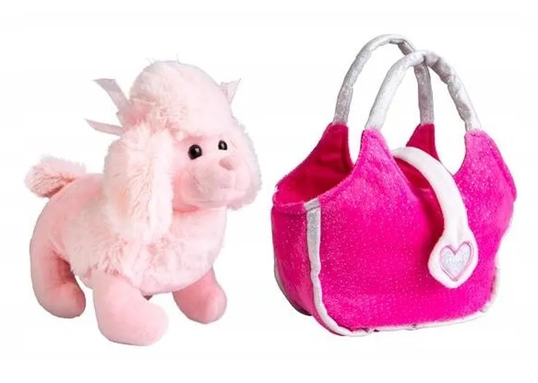 Norimpex, pudel w torebce, maskotka, różowy