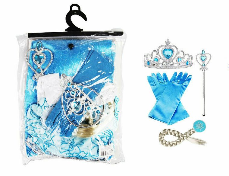 Norimpex, zimowy strój księżniczki z akcesoriami, rozmiar L, 130 cm