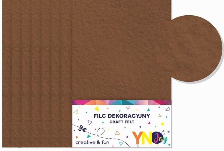 Noster, filc dekoracyjny, brązowy, 8 szt.