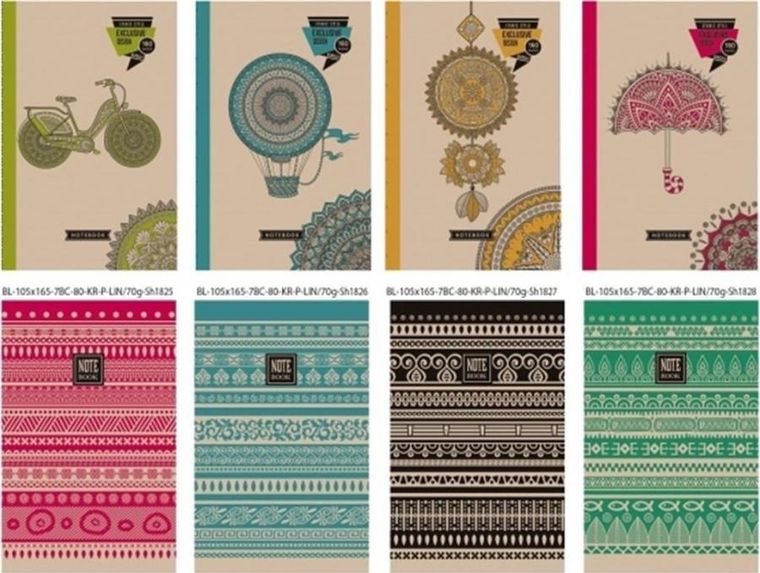 Notatnik ozdobny 105-165, 80K, linia, twardy, 1 szt.