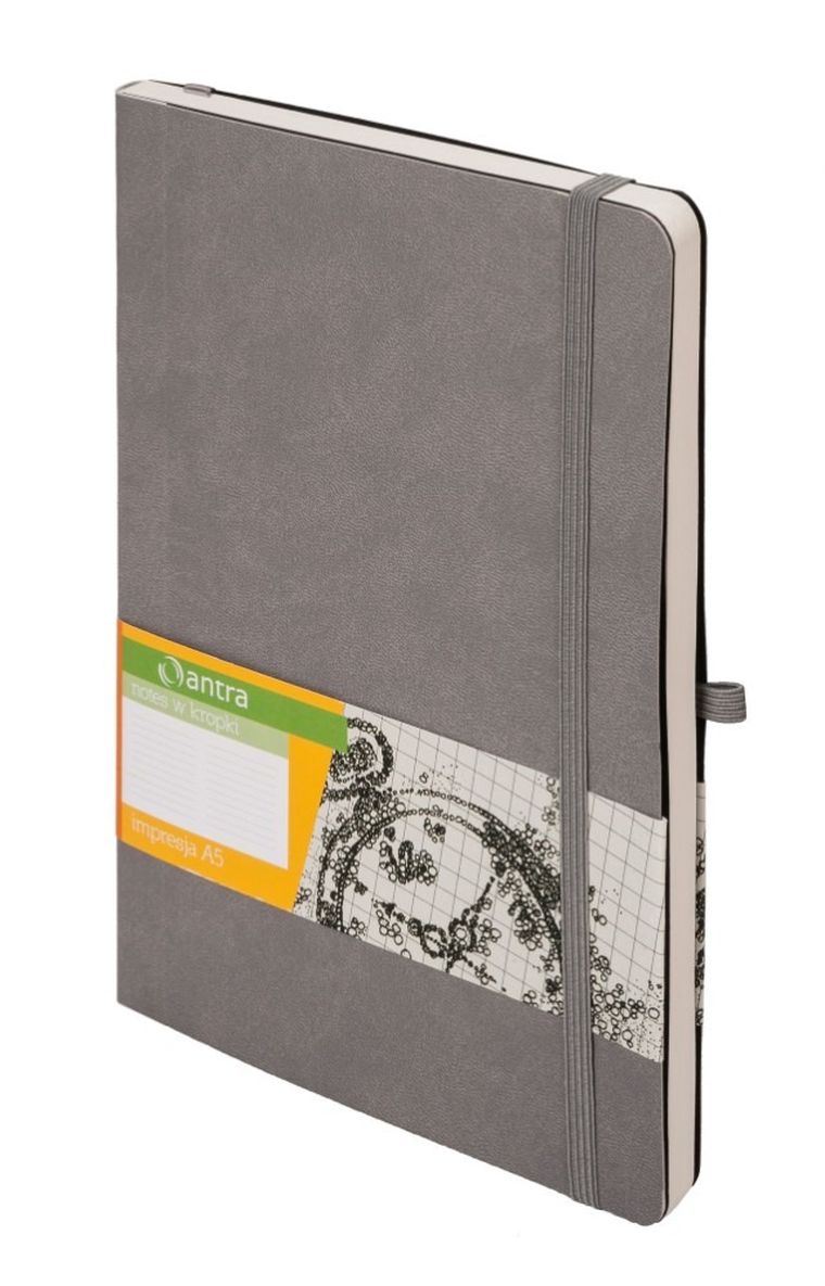 Notes Impresja, A5, kropki, szary, 1 szt.