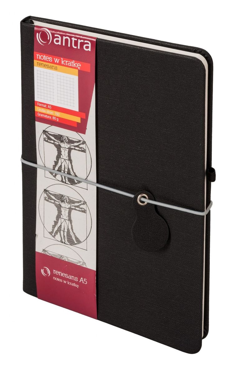 Notes Renesans A5, kratka, czarny, 1 szt.