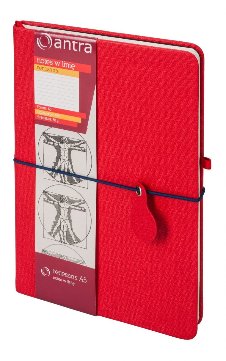 Notes Renesans A5, linia, czerwony, 1 szt.
