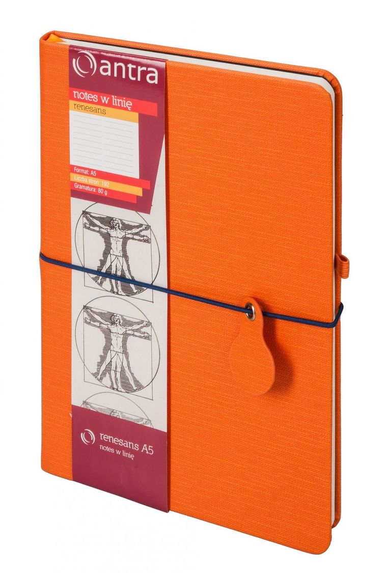 Notes Renesans A5, linia, pomarańczowy, 1 szt.