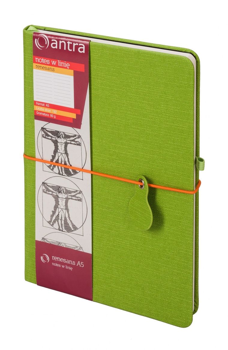 Notes Renesans A5, linia, zielony, 1 szt.