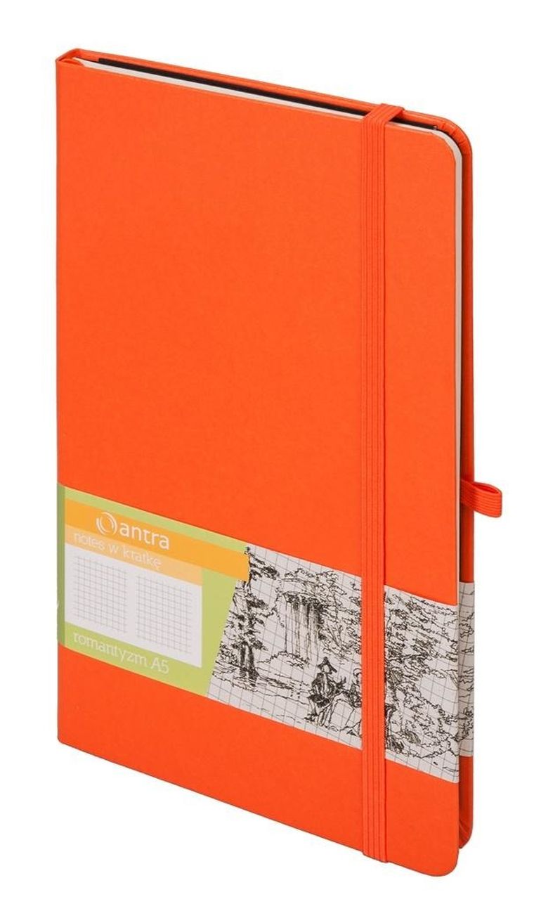 Notes Romantyzm A5, kratka, pomarańczowy, 1 szt.