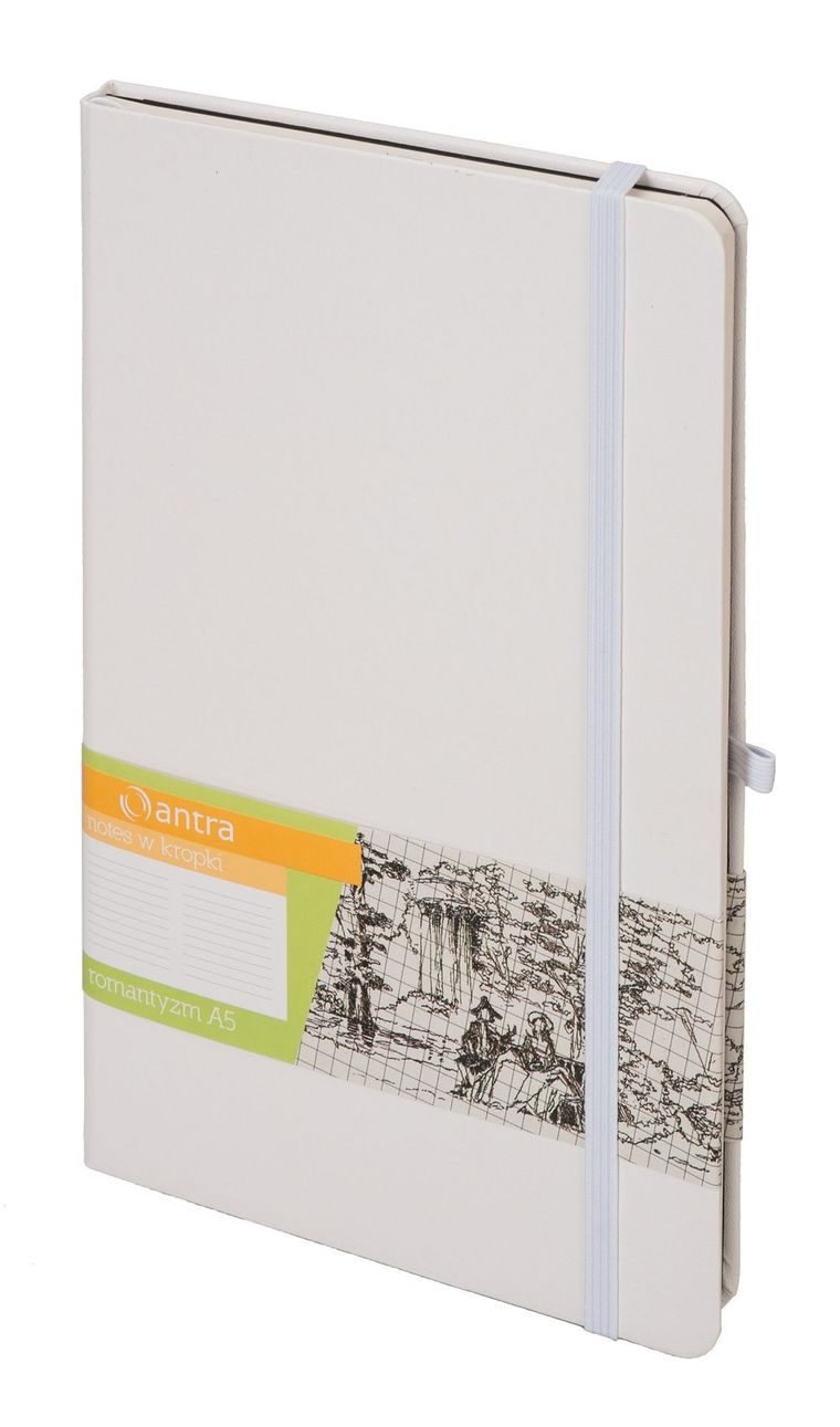 Notes Romantyzm A5, kropki, biały, 1 szt.