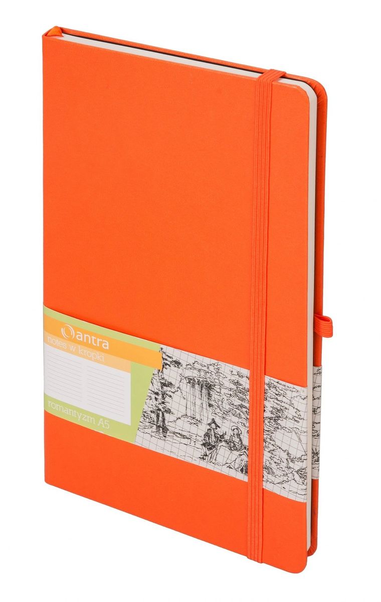 Notes Romantyzm A5, kropki, pomarańczowy, 1 szt.