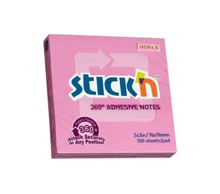 Notes samoprzylepny 360 st., różowy, 100 kart. mały