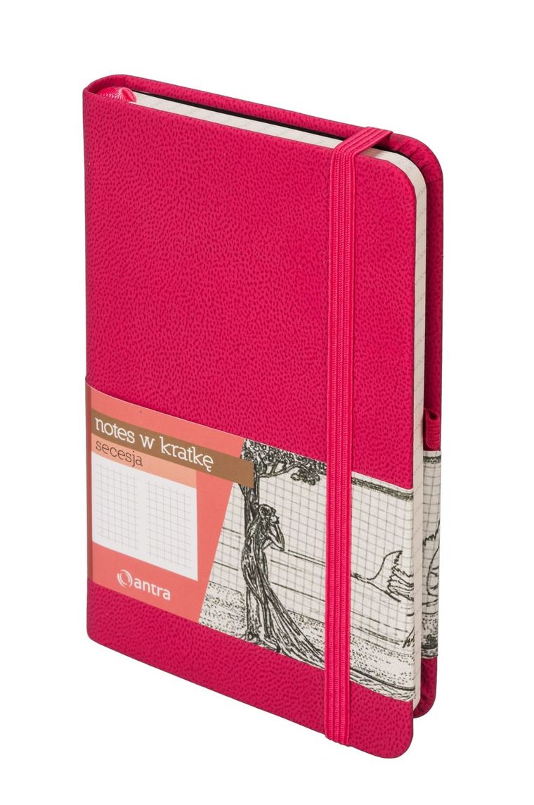 Notes Secesja A7 kratka, różowy, 1 szt.