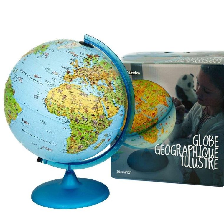 Nova Rico, podświetlany globusze zwierzętami, średnica 30 cm