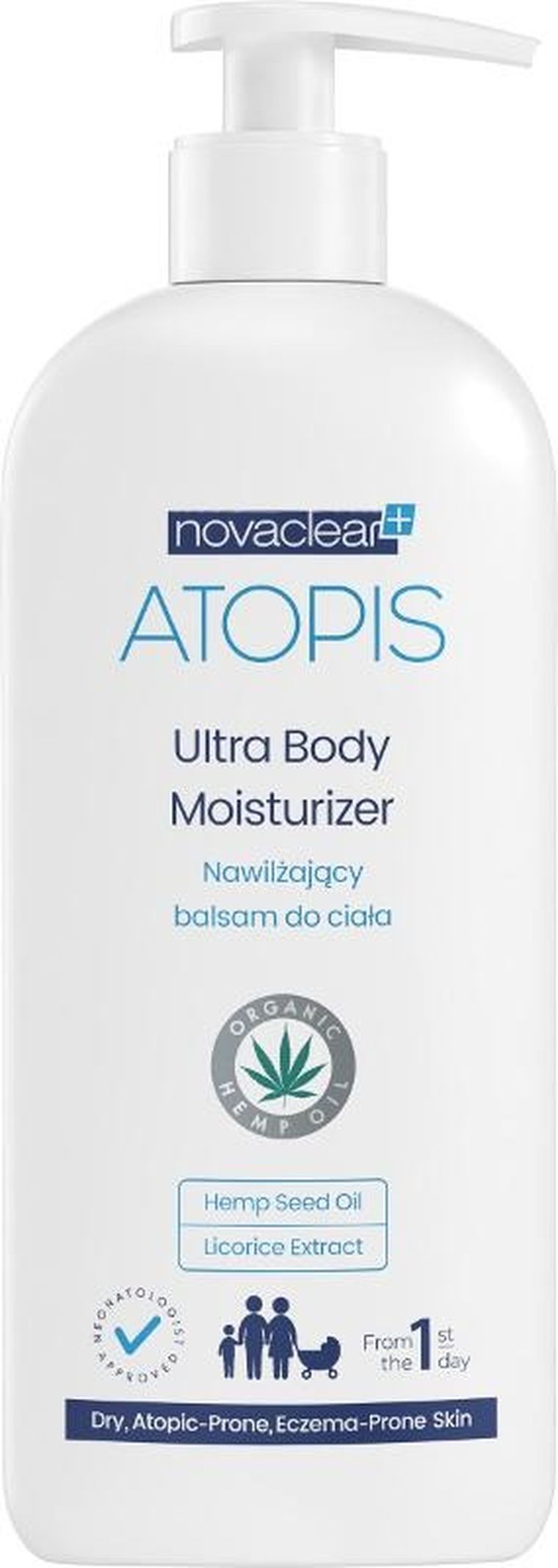 Novaclear, Atopis, nawilżający balsam do ciała, 500 ml