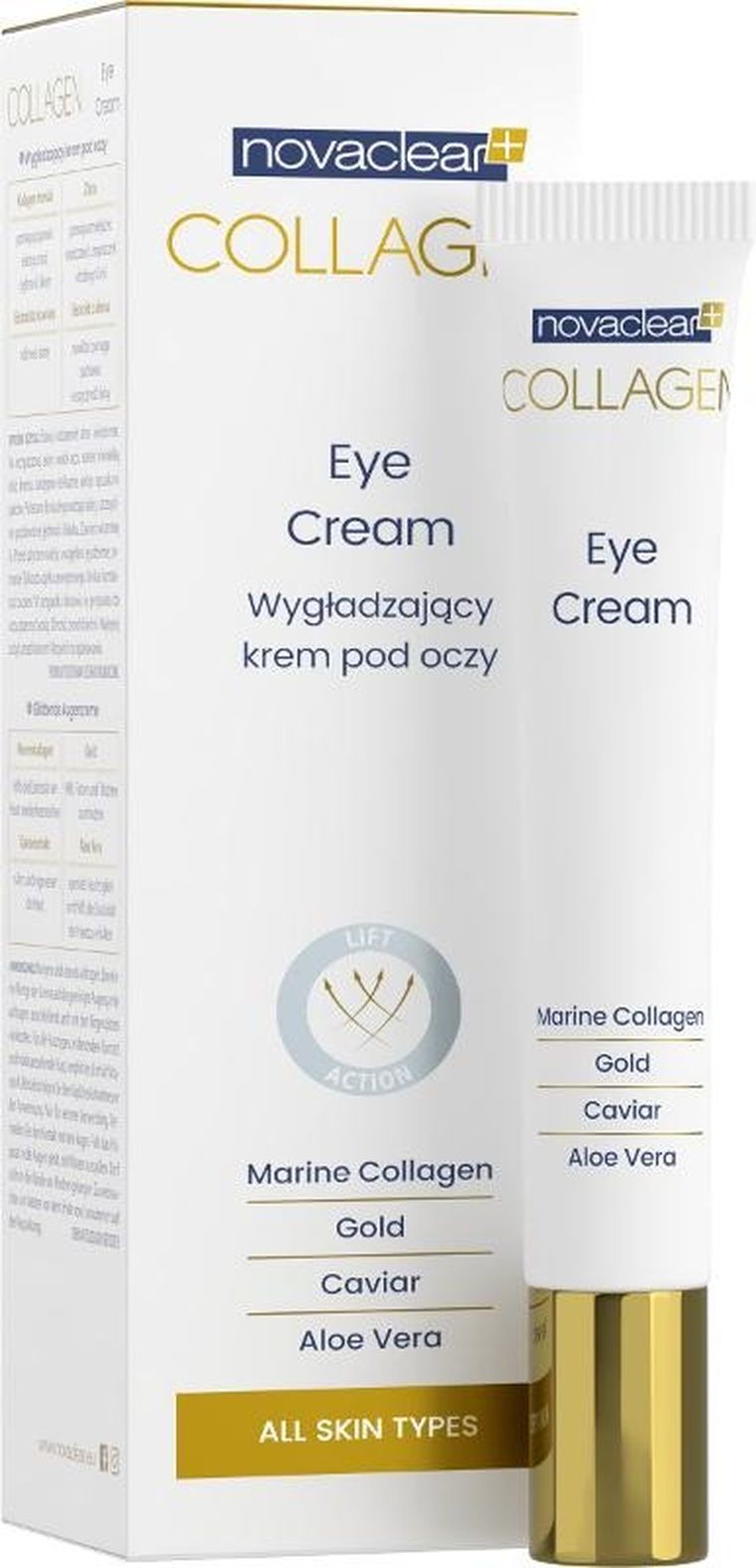 Novaclear, Collagen, wygładzający krem pod oczy, 15 ml
