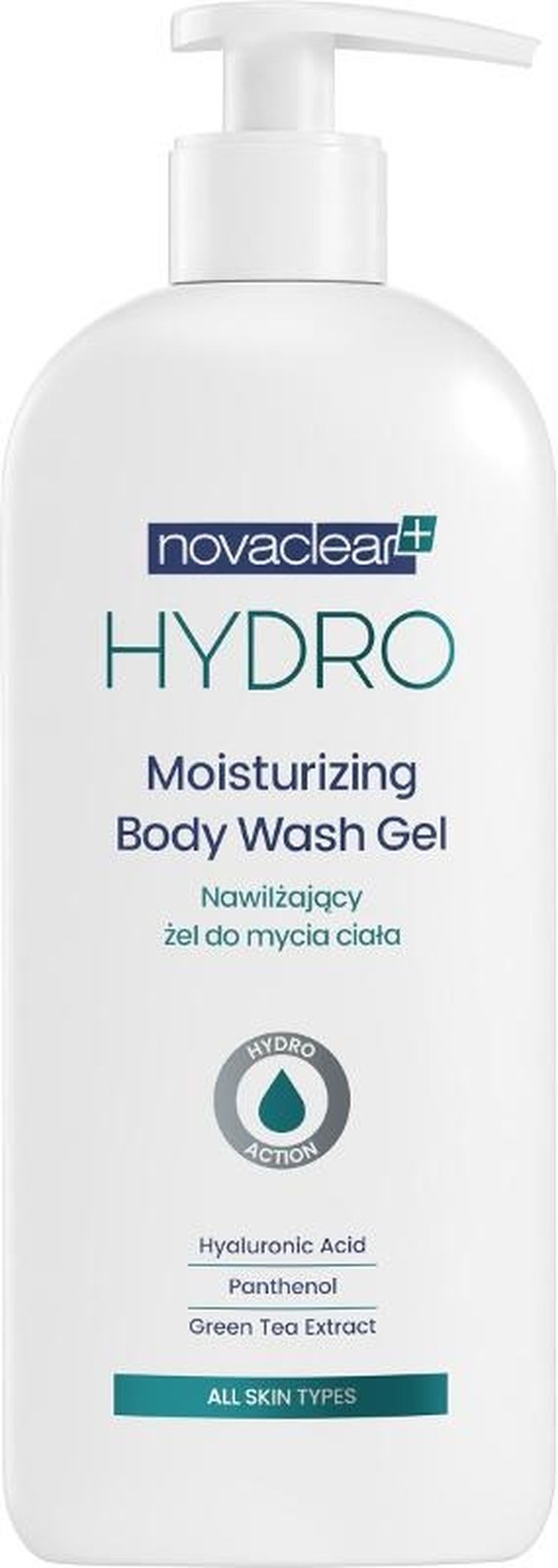 Novaclear, Hydro, nawilżający żel do mycia ciała, 500 ml