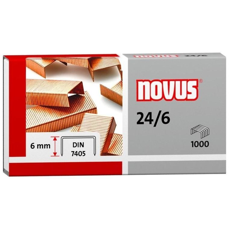 Novus, 24/6, zszywki miedziowane, 1000 szt.