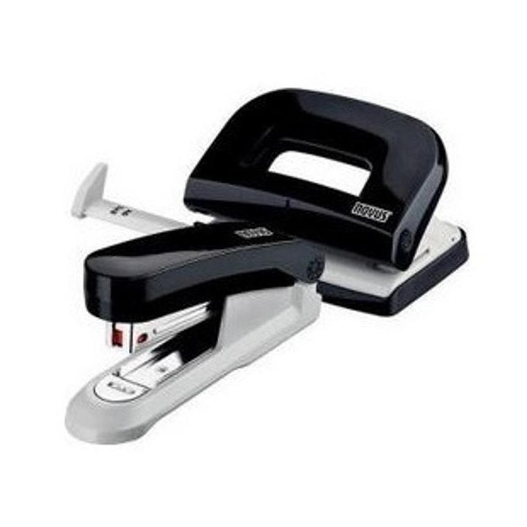 Novus, zestaw, zszywacz E15 + dziurkacz E210, czarny