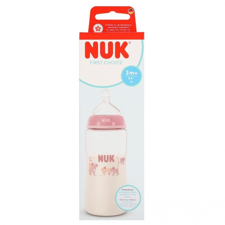 Nuk, First Choice, butelka, 3m+, koala, 300 ml