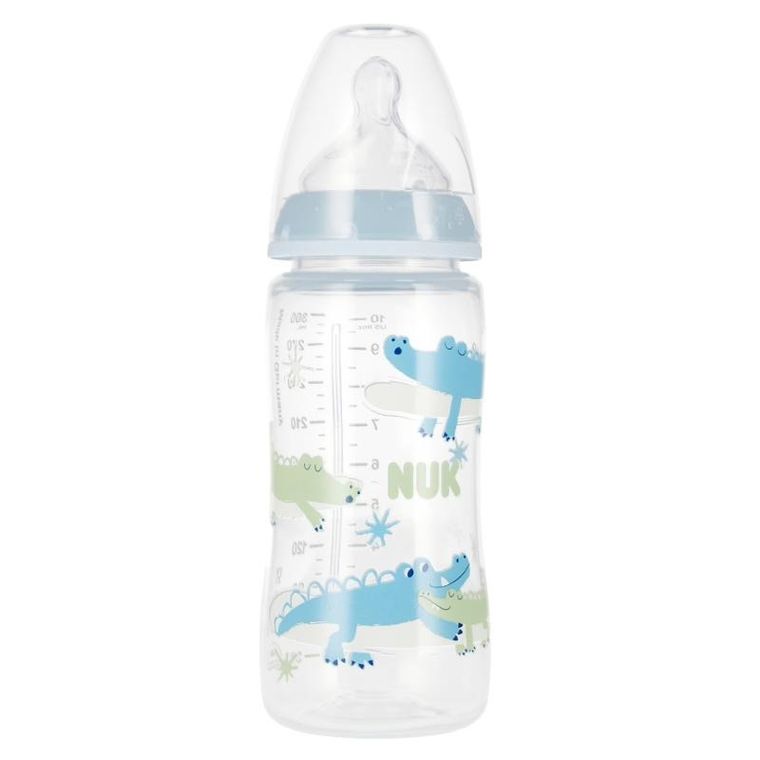 Nuk, First Choice, butelka z wskaźnikiem temperatury, 0-6m, niebieska, 300 ml