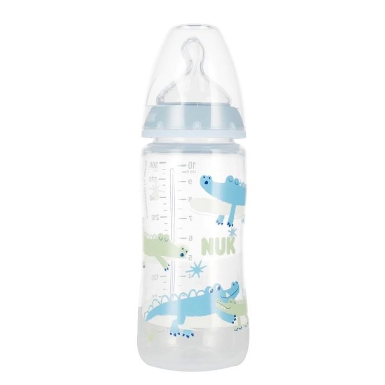 Nuk, First Choice, butelka ze wskaźnikiem temperatury, 6-18m, niebieska, 300 ml
