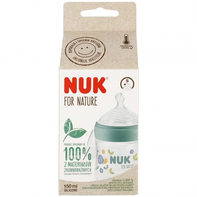 Nuk, For Nature, butelka, 0-6m, zielona, 150 ml