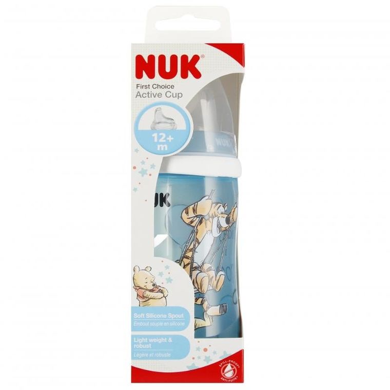 Nuk, Kubuś Puchatek, Active Cup, kubek niekapek, 12m+, tygrysek, niebieski, 300 ml
