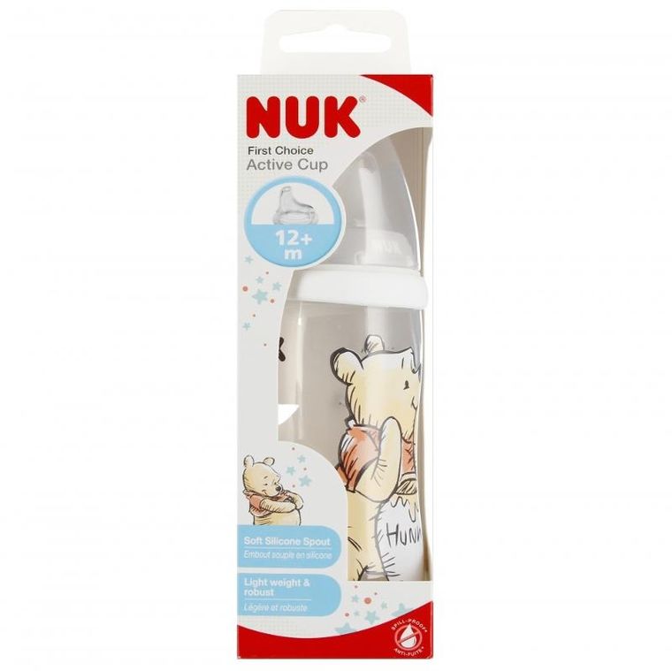 Nuk, Kubuś Puchatek, kubek niekapek, 12m+, popielaty, 300 ml