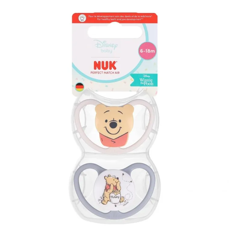 Nuk, Kubuś Puchatek, Perfect Match Air, smoczek uspokajający, 6-18m