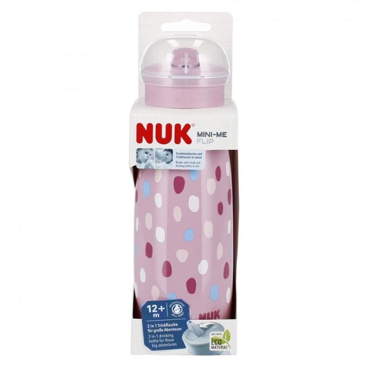 Nuk, Mini-Me, Flip, kubek, 12m+, różowy, 450 ml