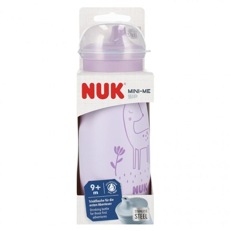 Nuk, Mini-Me, Sip, kubek, stalowy, 9m+, fioletowy, 300 ml