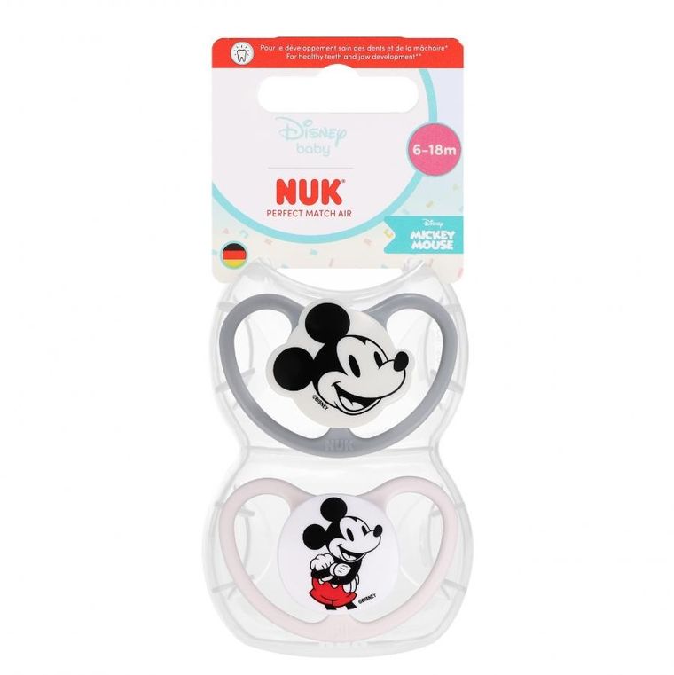 Nuk, Myszka Miki, Perfect Match Air, smoczek silikonowy, 6-18m, 2 szt.