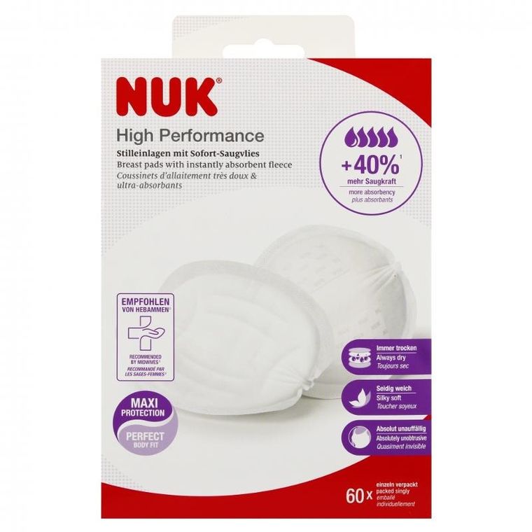 Nuk, Performance, wkładki laktacyjne higieniczne, 60 szt.